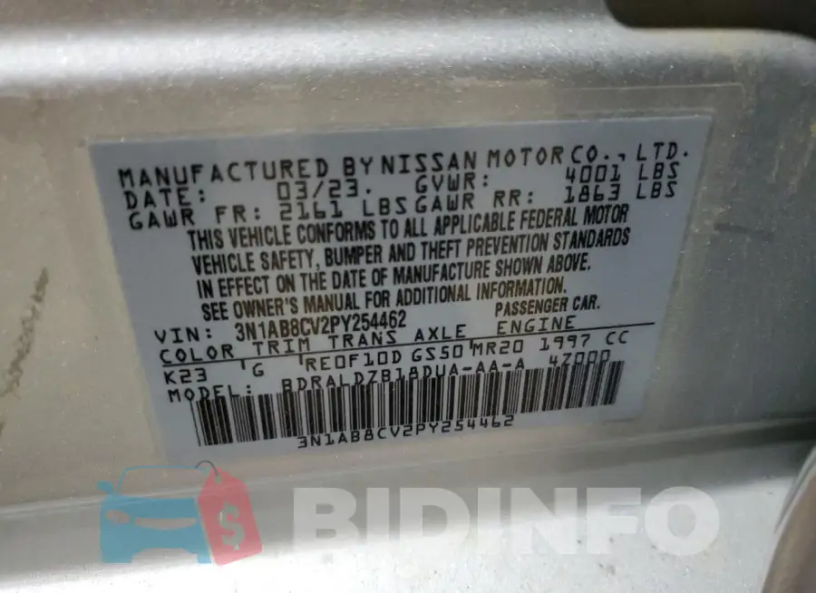 3N1AB8CV2PY254462 Photo# 13