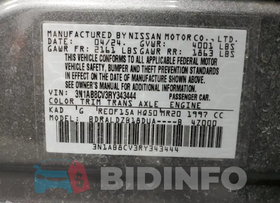 3N1AB8CV3RY343444 Photo# 13