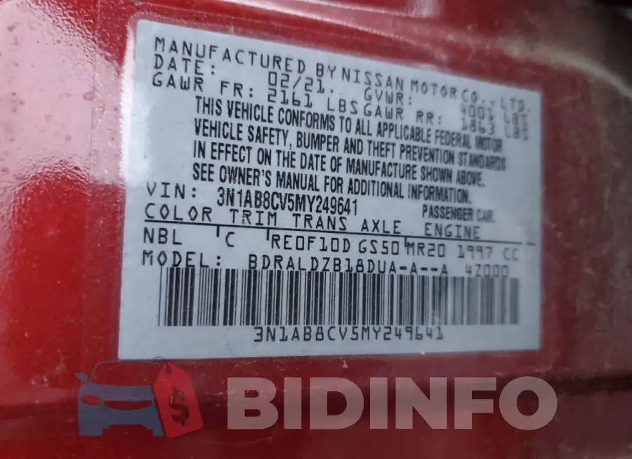 3N1AB8CV5MY249641 Photo# 12
