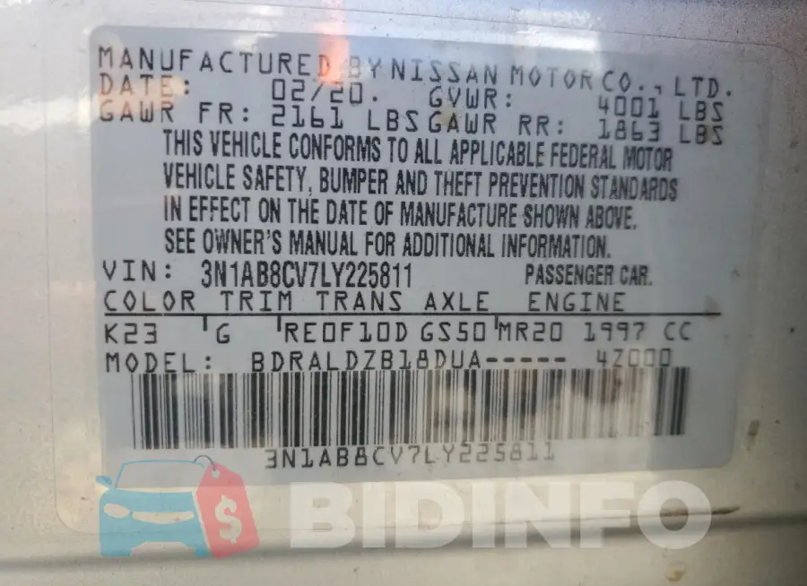 3N1AB8CV7LY225811 Photo# 12