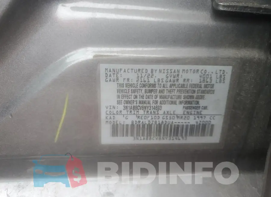3N1AB8CV8NY314693 Photo# 12