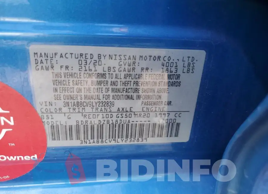 3N1AB8CV9LY232839 Photo# 12