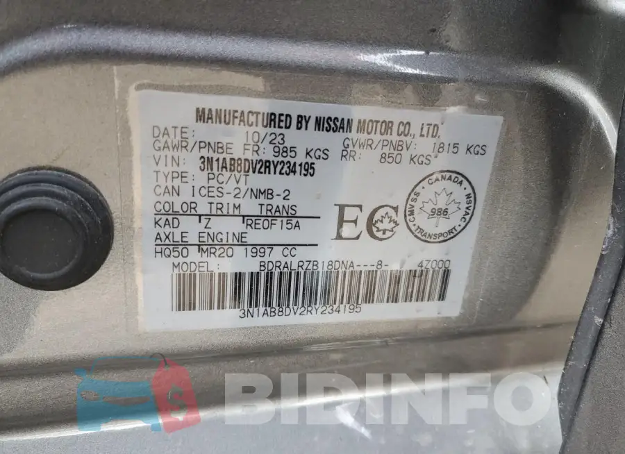 3N1AB8DV2RY234195 Photo# 13