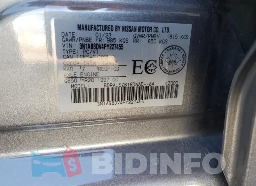 3N1AB8DV4PY227455 Photo# 12