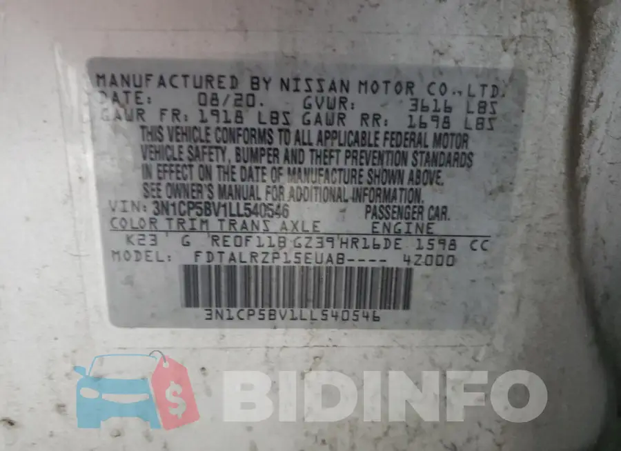 3N1CP5BV1LL540546 Photo# 13
