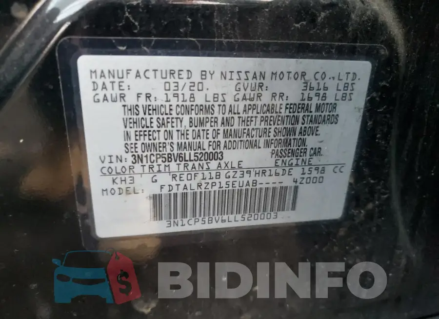 3N1CP5BV6LL520003 Photo# 13