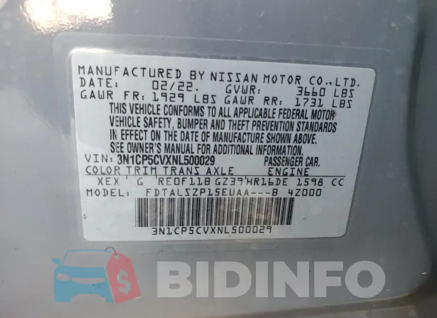 3N1CP5CVXNL500029 Photo# 12