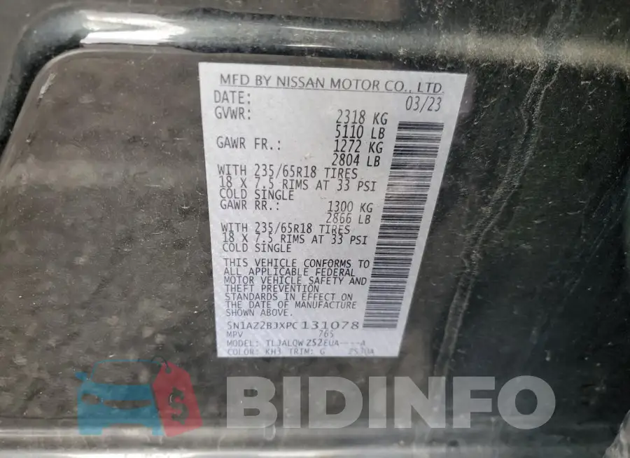 5N1AZ2BJXPC131078 Photo# 14