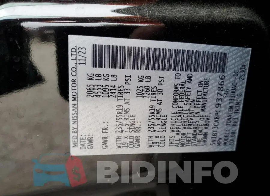 5N1BT3CA8PC937866 Photo# 13