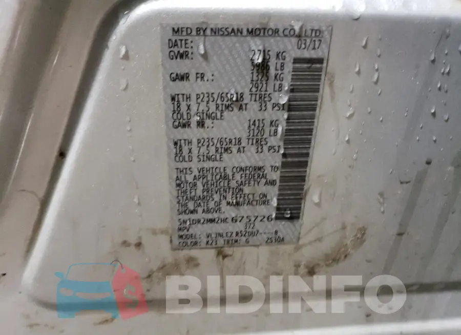 5N1DR2MM2HC675726 Photo# 13