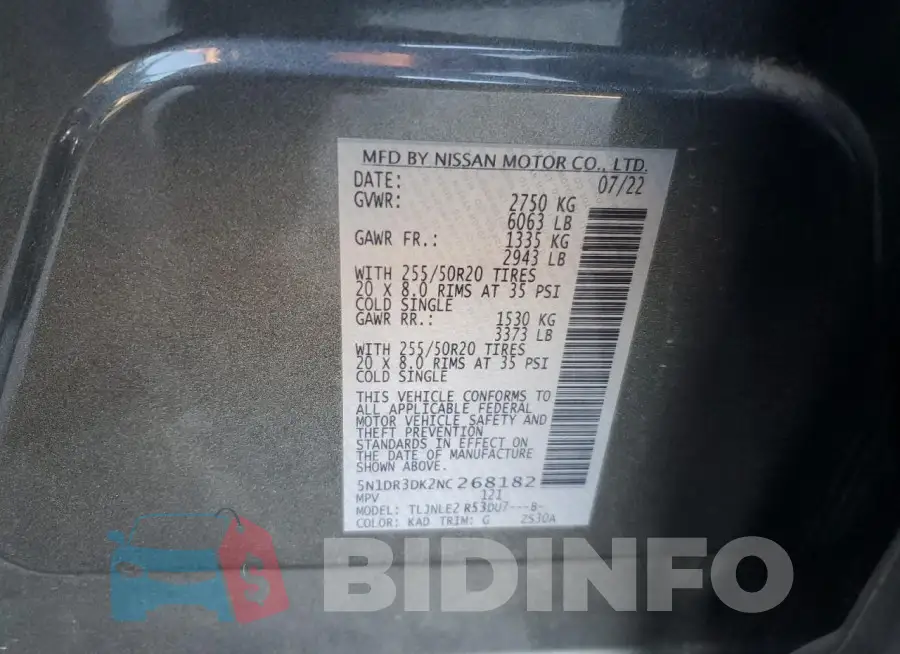 5N1DR3DK2NC268182 Photo# 13
