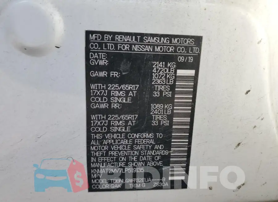 KNMAT2MV7LP519135 Photo# 12