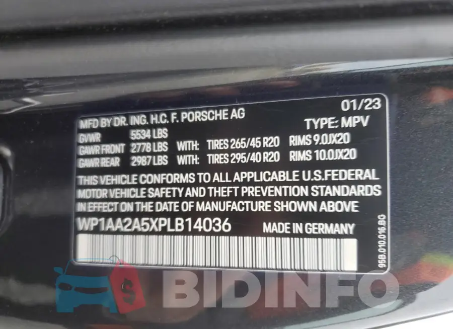 WP1AA2A5XPLB14036 Photo# 13