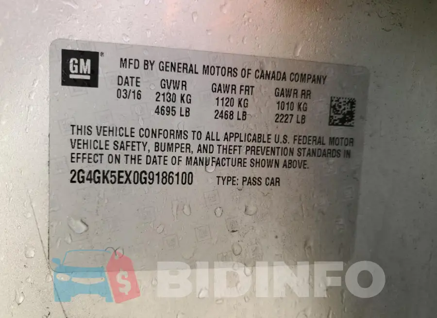 2G4GK5EX0G9186100 Photo# 13