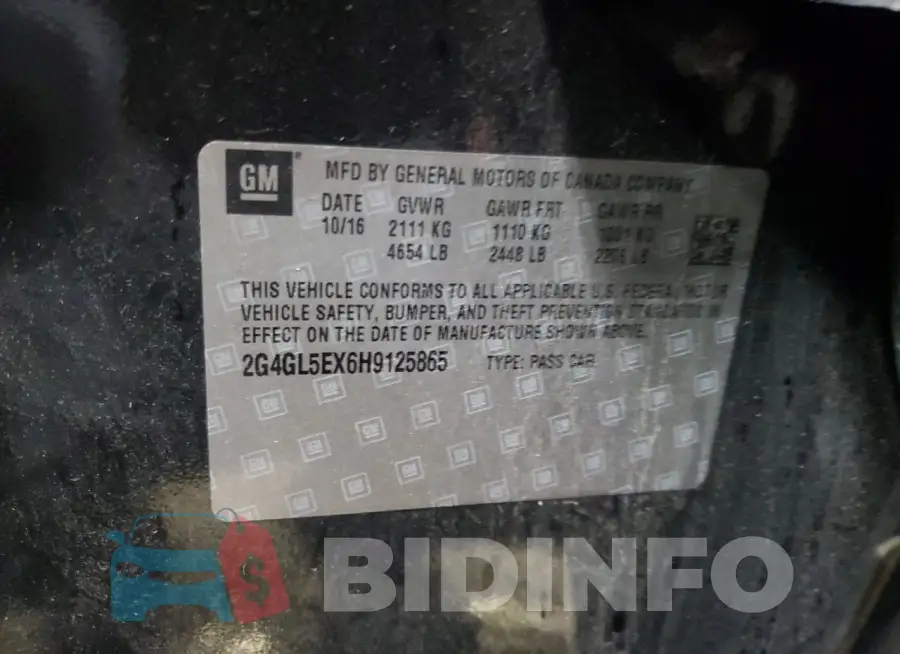 2G4GL5EX6H9125865 Photo# 12
