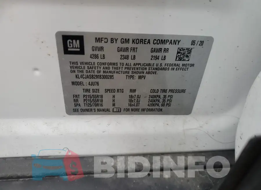KL4CJASB2MB300285 Photo# 14