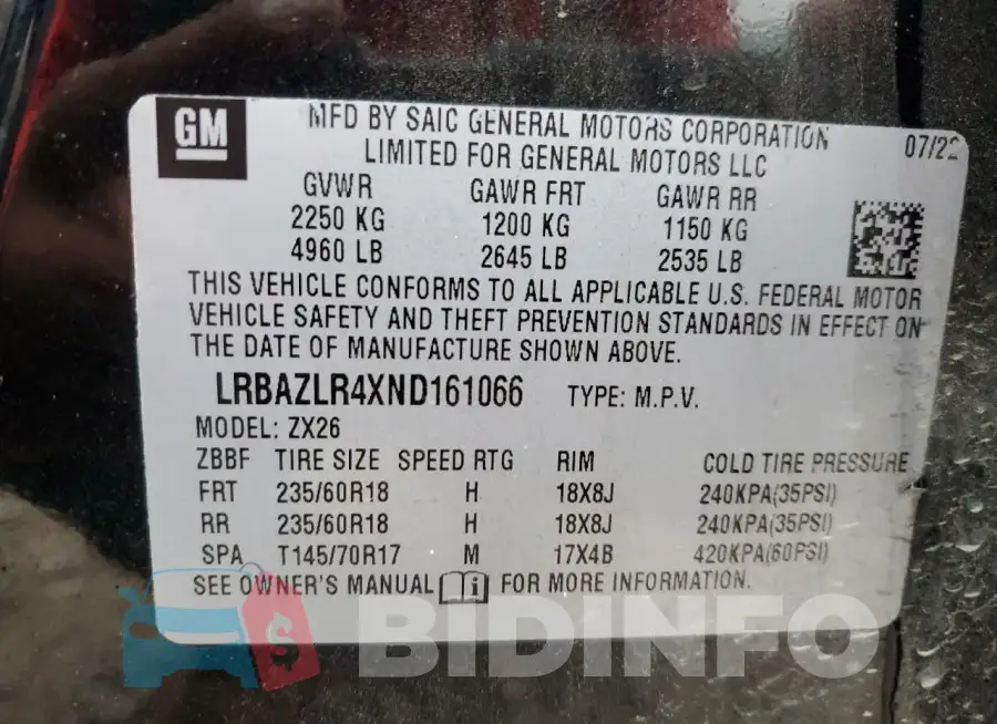 LRBAZLR4XND161066 Photo# 13