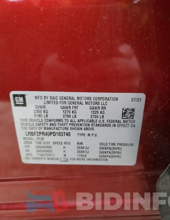 LRBFZPR49PD183740 Photo# 13
