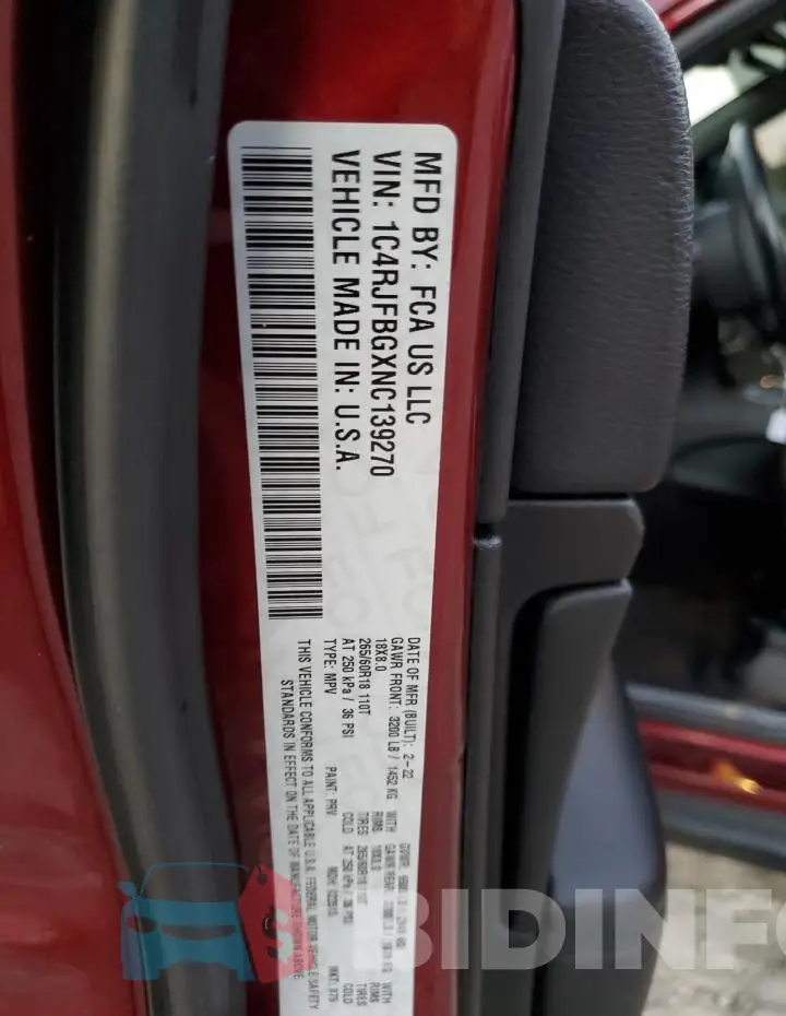 1C4RJFBGXNC139270 Photo# 13