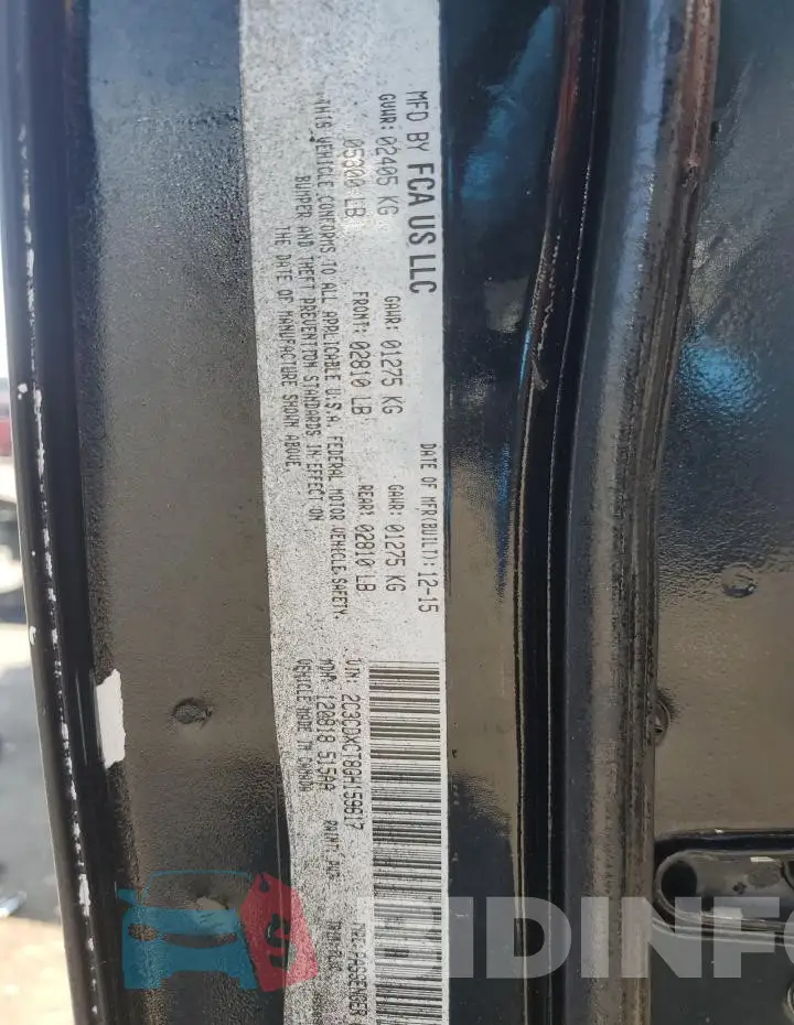 2C3CDXCT8GH159617 Photo# 12