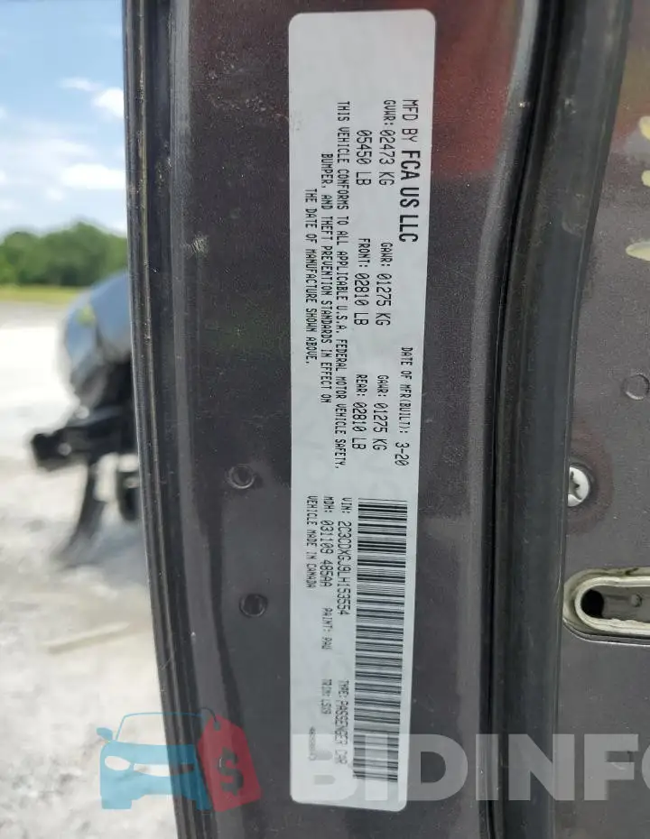 2C3CDXGJ9LH153554 Photo# 12