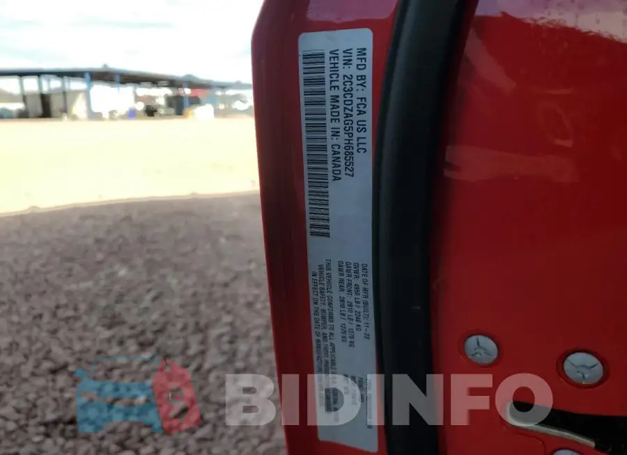 2C3CDZAG5PH685527 Photo# 12
