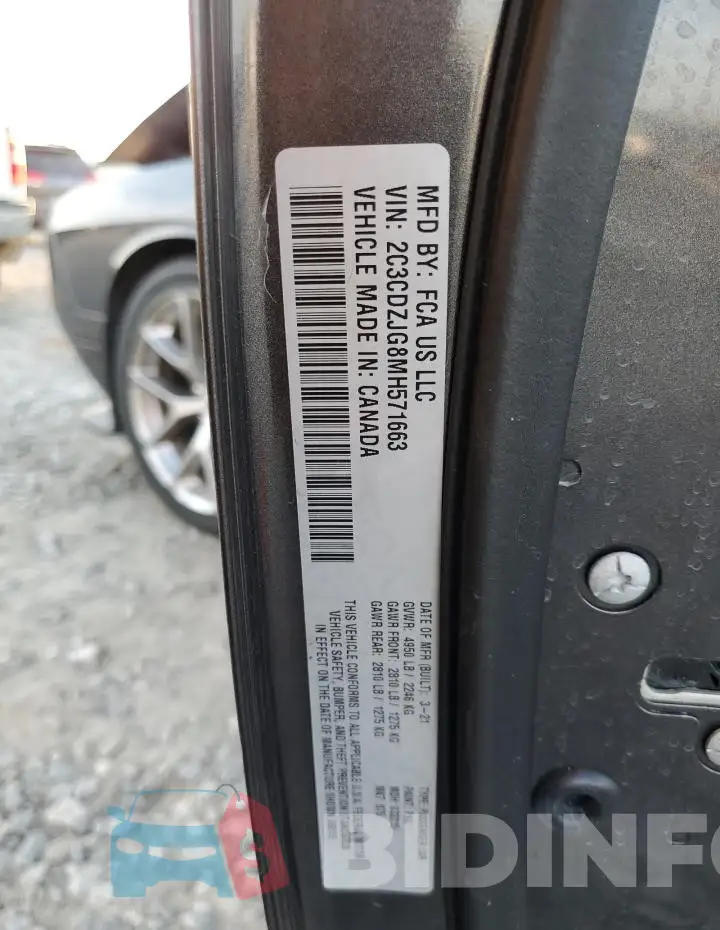 2C3CDZJG8MH571663 Photo# 12
