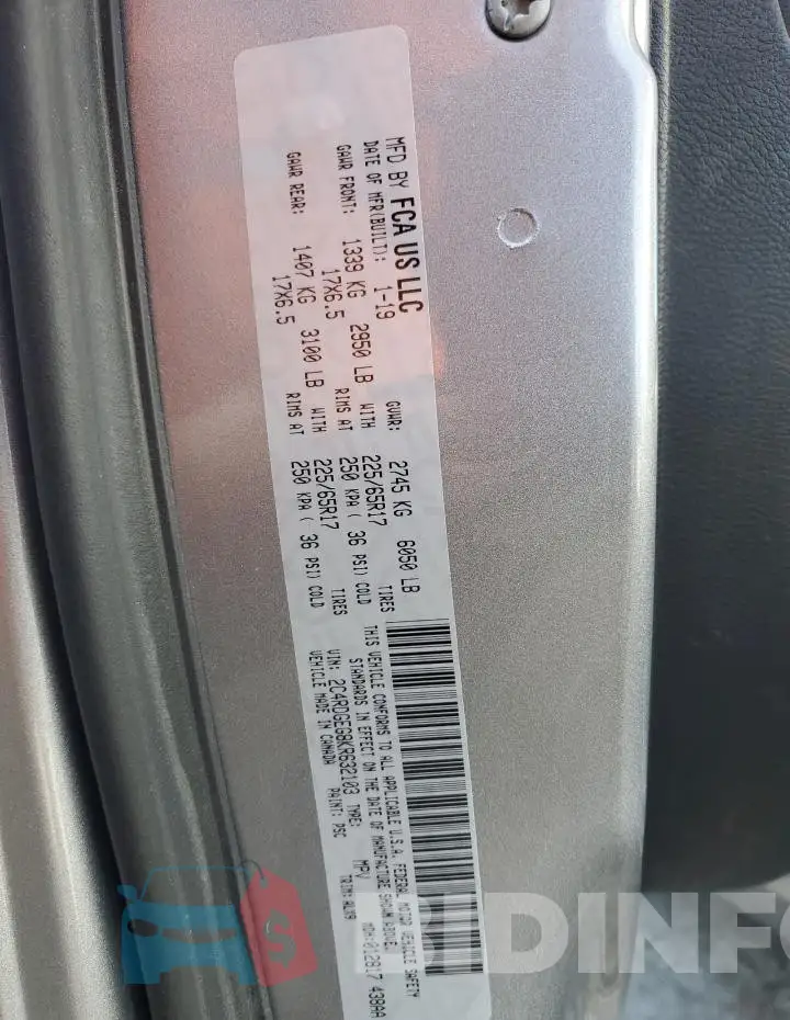 2C4RDGEG8KR632103 Photo# 13