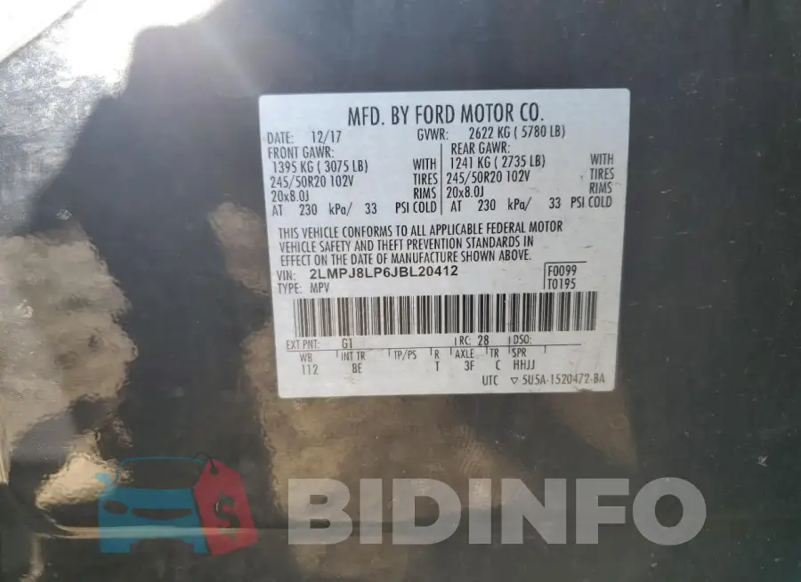 2LMPJ8LP6JBL20412 Photo# 14