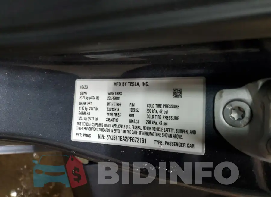 5YJ3E1EA2PF672191 Photo# 13