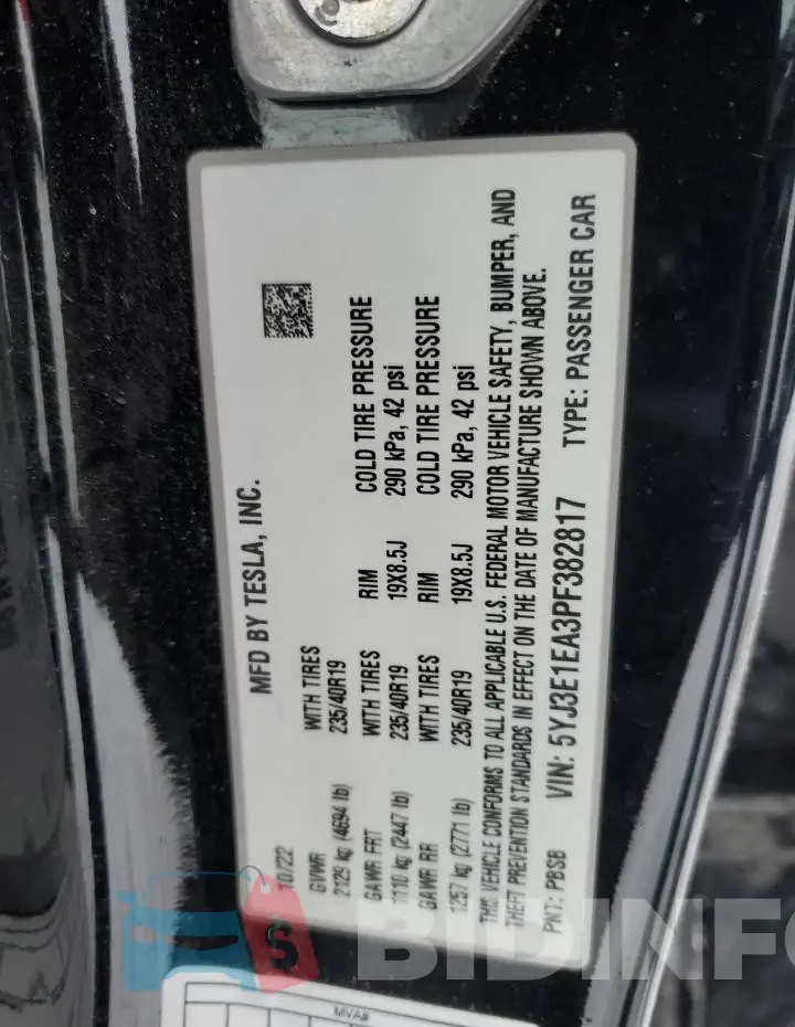 5YJ3E1EA3PF382817 Photo# 12