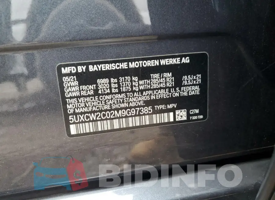 5UXCW2C02M9G97385 Photo# 13