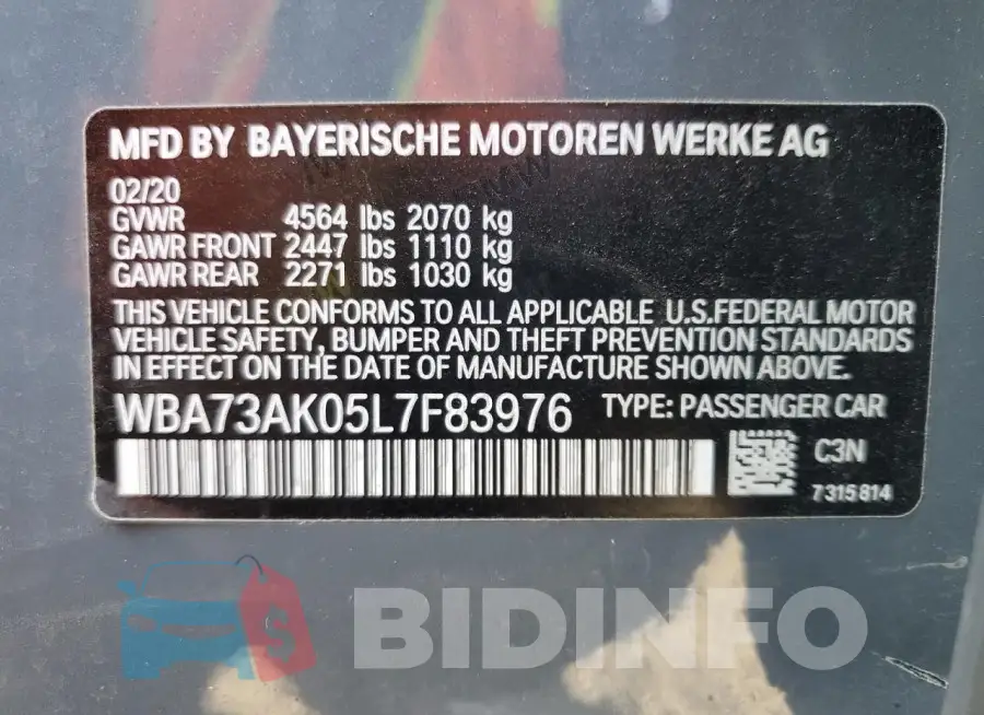 WBA73AK05L7F83976 Photo# 12