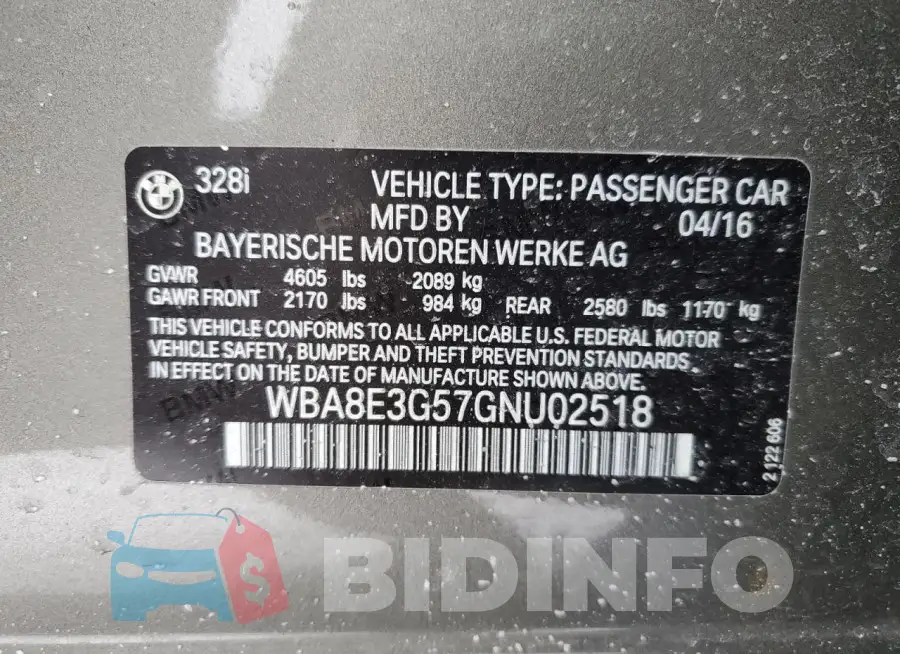 WBA8E3G57GNU02518 Photo# 12