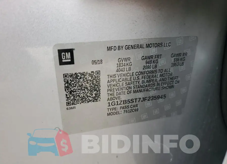 1G1ZB5ST7JF235945 Photo# 12