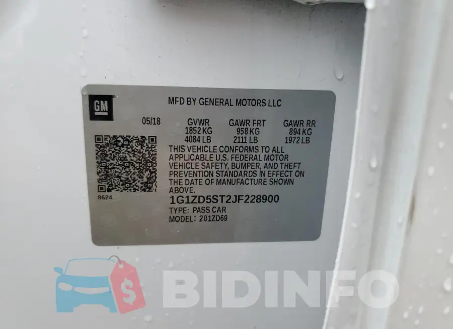 1G1ZD5ST2JF228900 Photo# 12