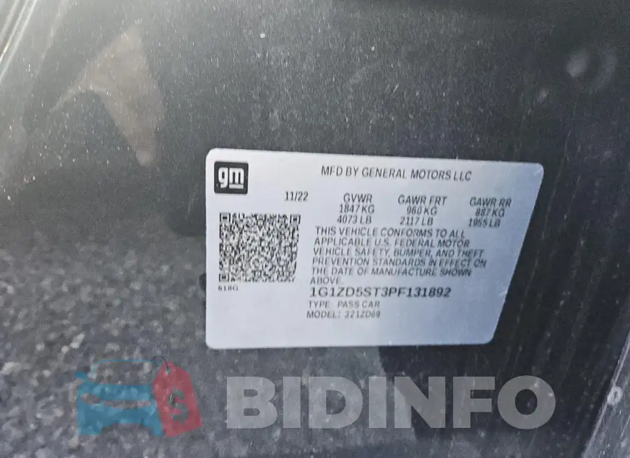 1G1ZD5ST3PF131892 Photo# 12