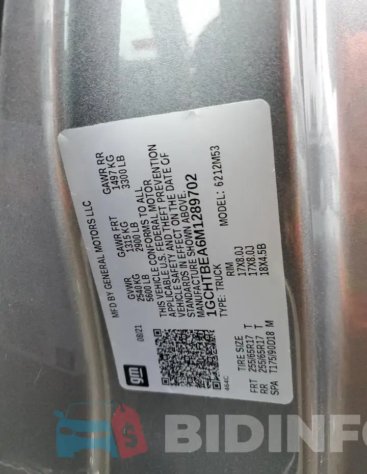 1GCHTBEA6M1289702 Photo# 12