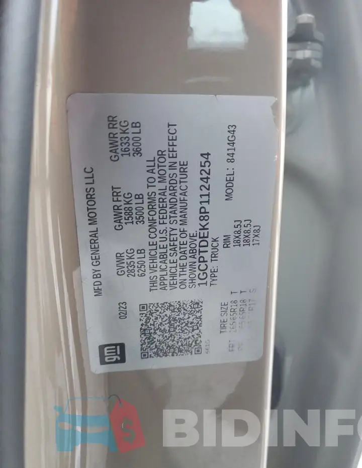 1GCPTDEK8P1124254 Photo# 12