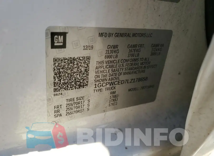 1GCPWCED7LZ178658 Photo# 12