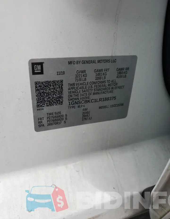 1GNSCBKC1LR188375 Photo# 13