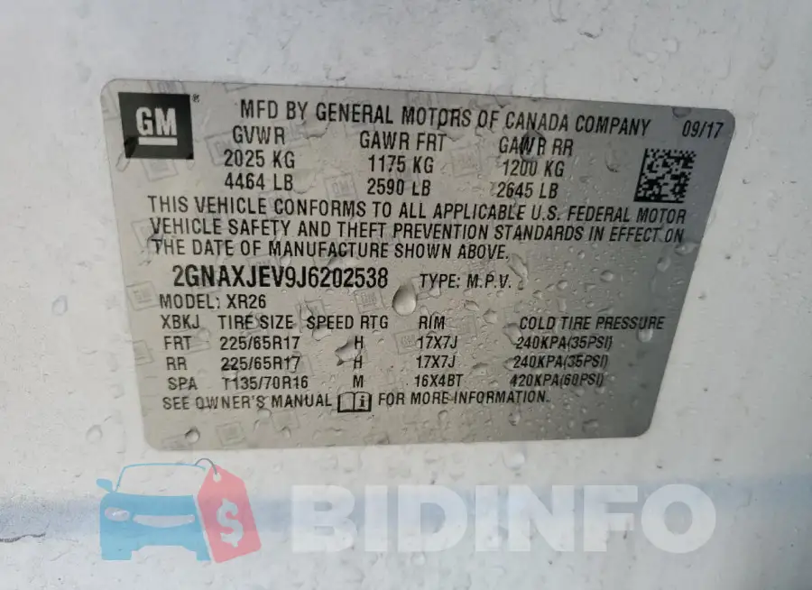 2GNAXJEV9J6202538 Photo# 12