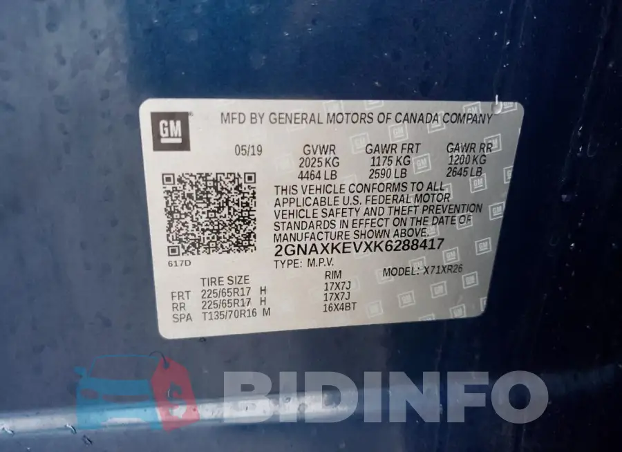 2GNAXKEVXK6288417 Photo# 13