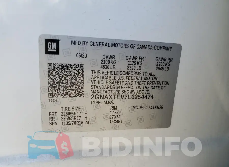 2GNAXTEV7L6254474 Photo# 13
