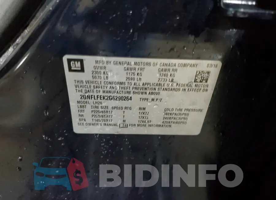 2GNFLFEK2G6290264 Photo# 13
