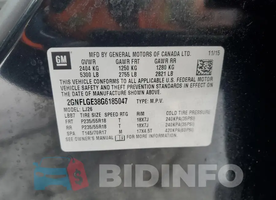 2GNFLGE38G6185047 Photo# 13