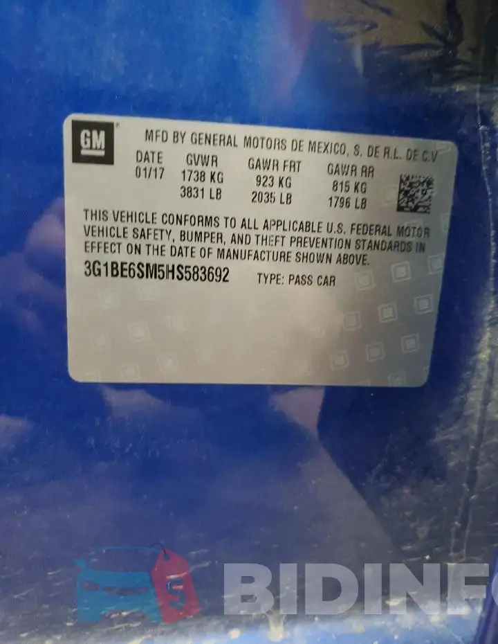 3G1BE6SM5HS583692 Photo# 13