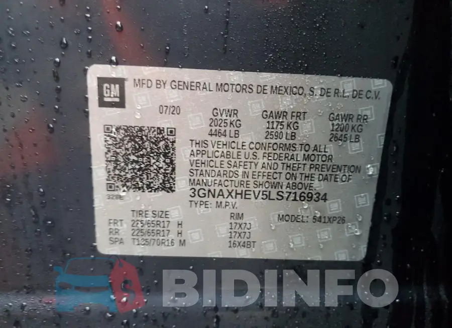 3GNAXHEV5LS716934 Photo# 13