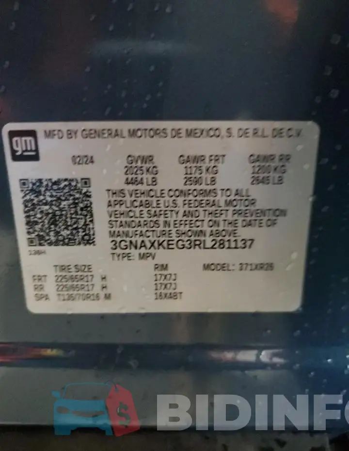 3GNAXKEG3RL281137 Photo# 13