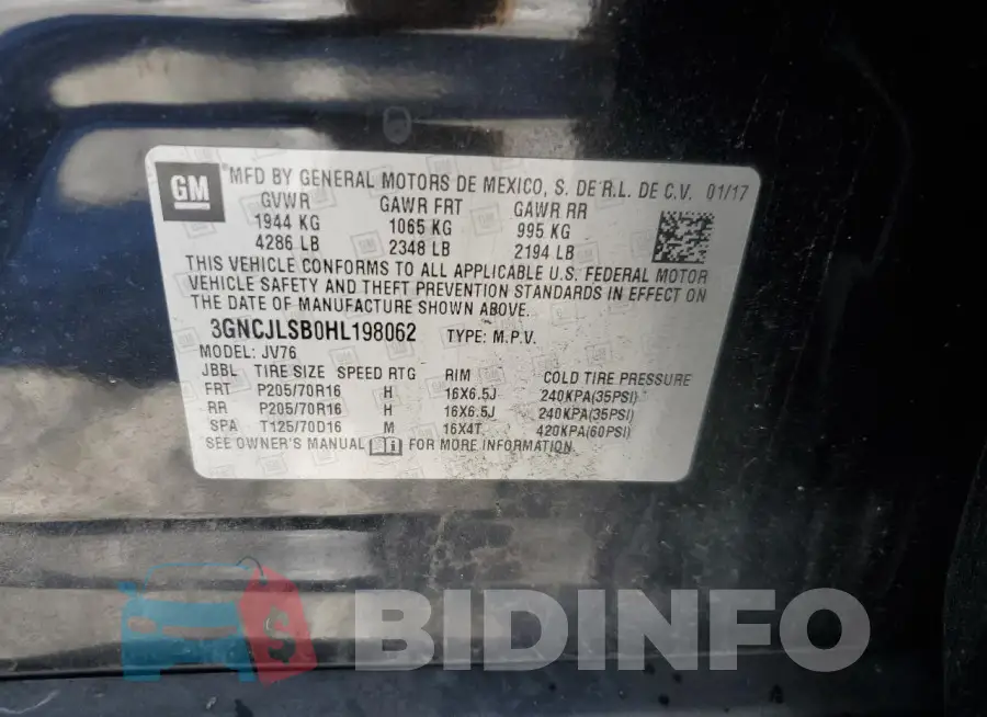 3GNCJLSB0HL198062 Photo# 13